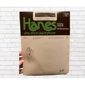 Vintage Hanes Pantyhose Ultra Sheer Size B, Town Taupe